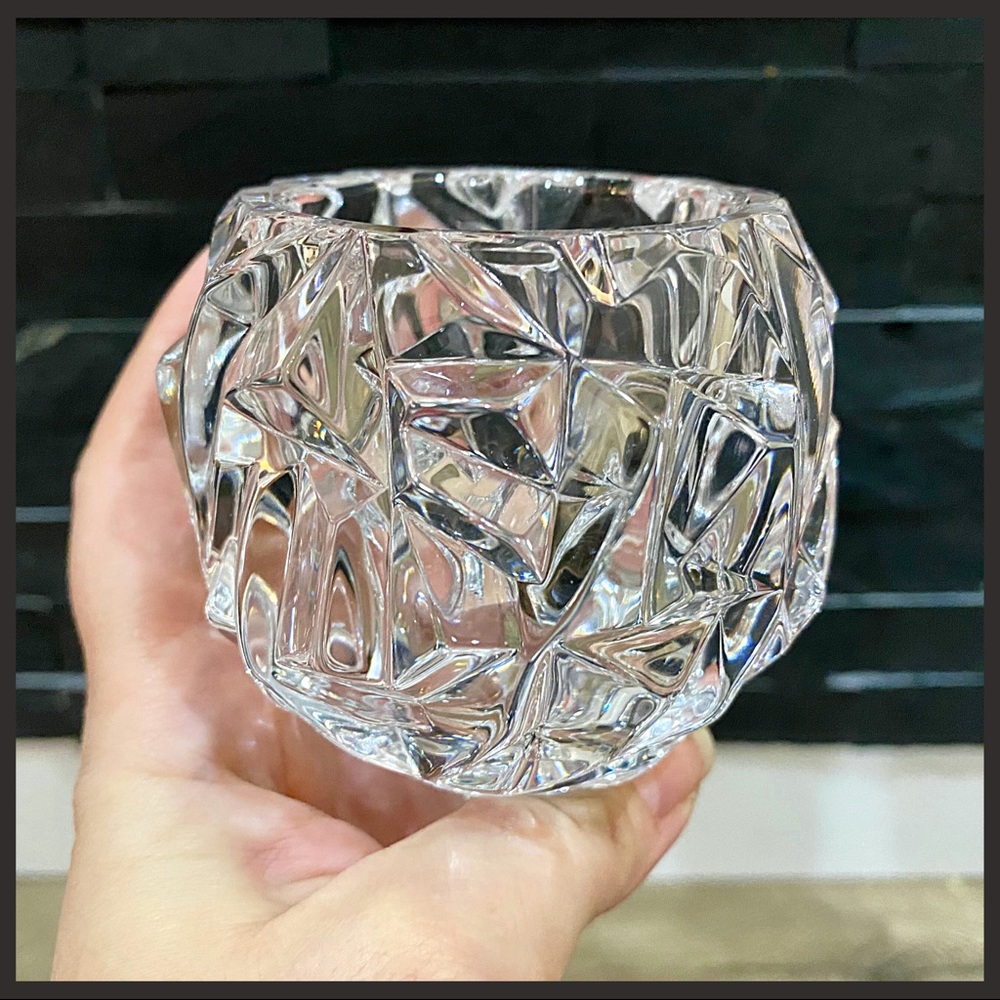 New ✨Tiffany & Co. Rock Cut Glass Votive / Tealight Holder / Trinket Bowl
